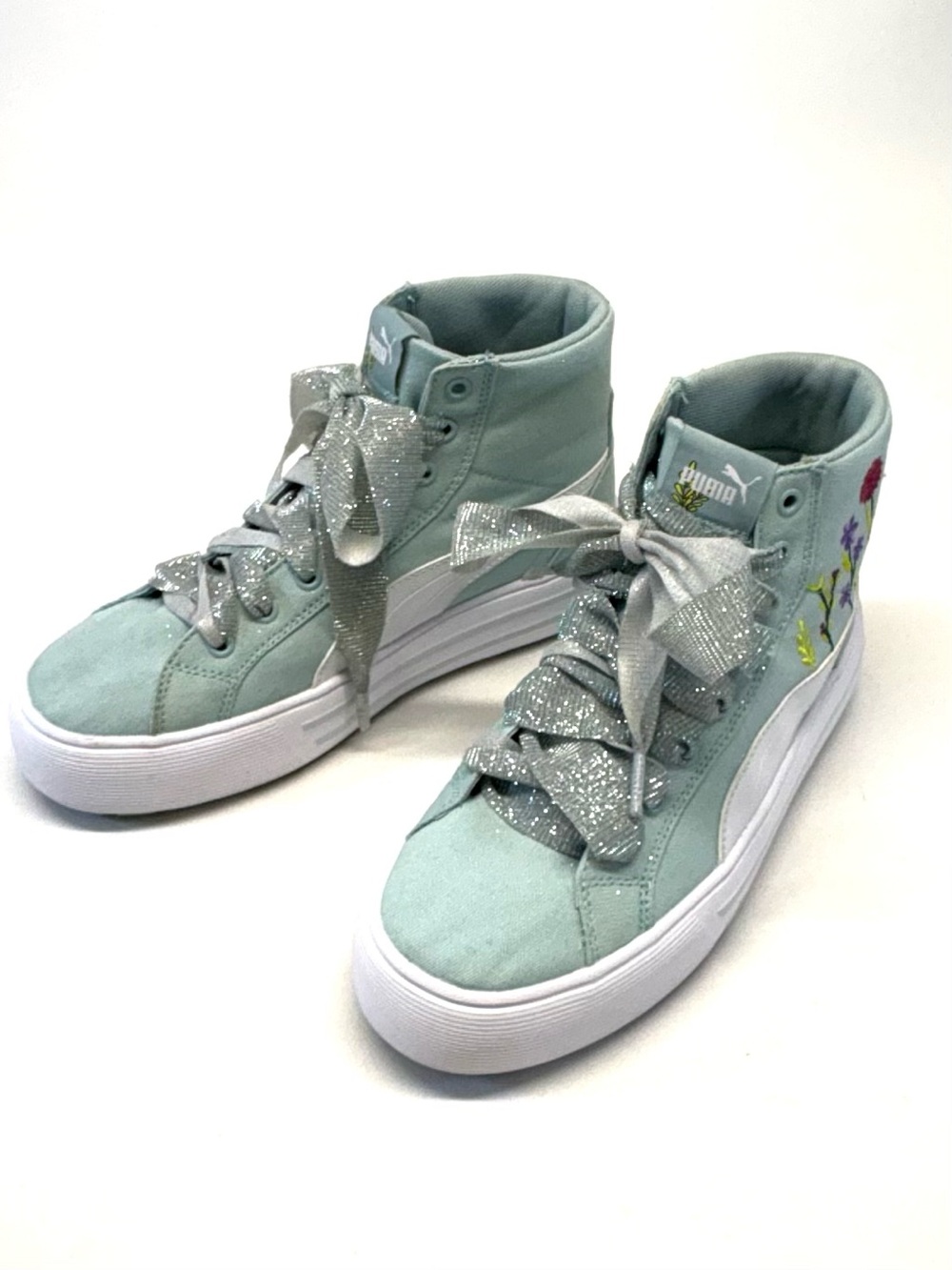 Puma Kaia 2.0 Mid Floral Platform Sneakers Turquoise Surf 8.5